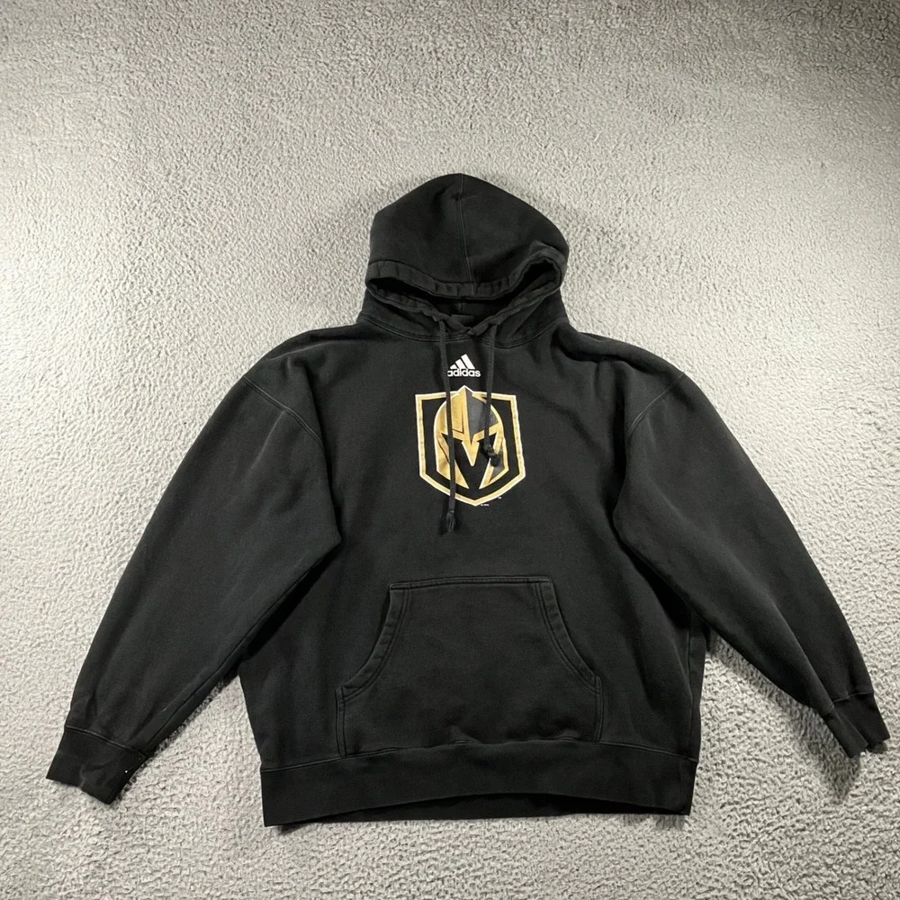 Adidas Hoodie Vegas Golden Knights Men 2XL Black NHL Hockey Graphic Pullover